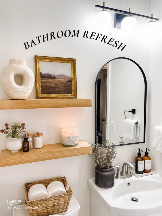 Small Modern Boho Bathroom Decor