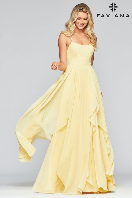 long yellow dress fashion