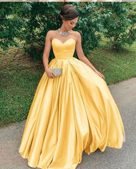 long yellow party dress