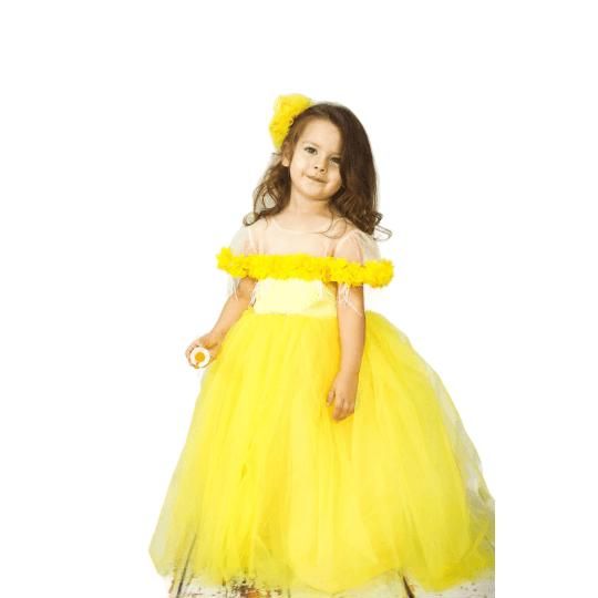 yellow party dress for baby girl