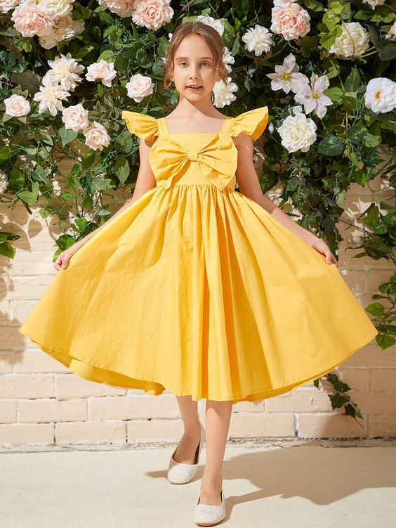 yellow party dress for girl