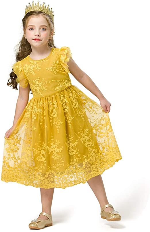 yellow tea party dress for toddler