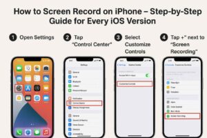 iPhone screen recording setup tutorial steps.