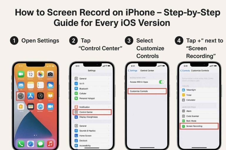 iPhone screen recording setup tutorial steps.